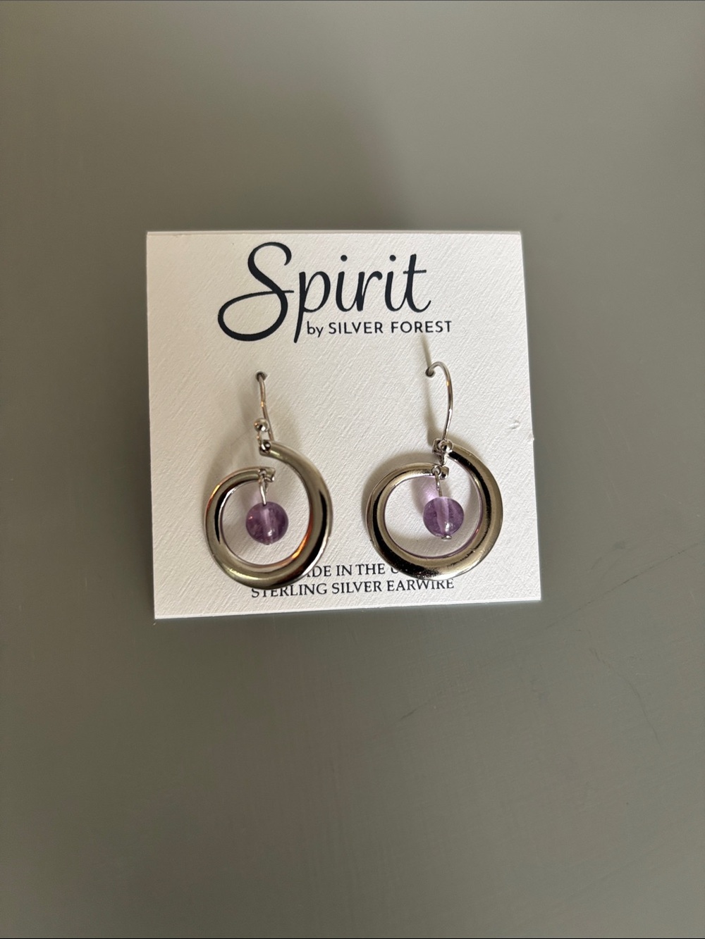 Spirit by Silver Forest  Silver snd amethyst earrings